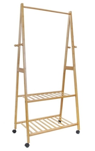 Multifunction 2-tier Coat Rack With Shoe Storage, Solid Wood, Missing Hardware - Lot 458