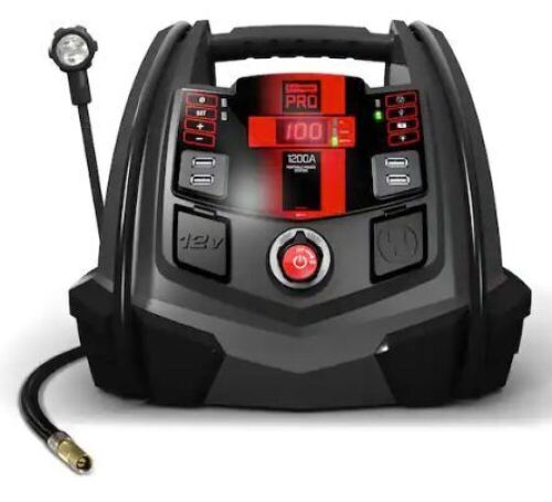 Schumacher 12V 1200 Peak Amp Jump Starter and Portable Power with 100-PSI Air Compressor - Lot 125