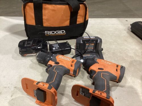 RIGID 18V Cordless 2-Tool Combo Kit with 1/2 in. Drill/Driver, 1/4 in. Impact Driver, Charger, and Bag - Lot 184