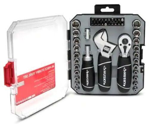 Husky 46-Piece 1/4" and 3/8" Stubby Ratchet and Socket Set - Lot 217