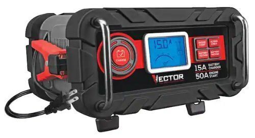 Vector 15 Amp Automatic 12V Battery Charger with 50 Amp Engine Start and Alternator Check - Lot 354