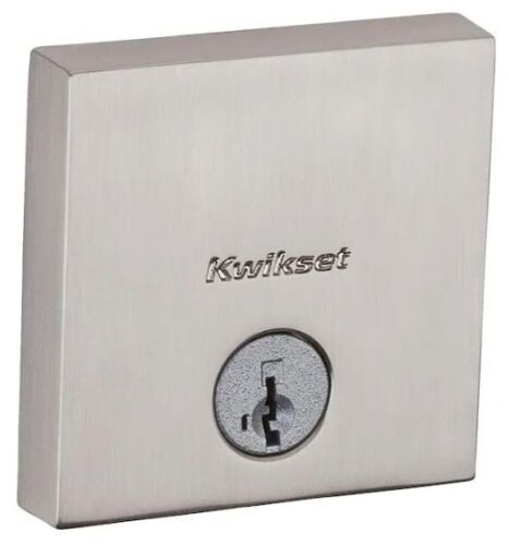 Kwikset Downtown Satin Nickel Square Deadbolt - Lot 521