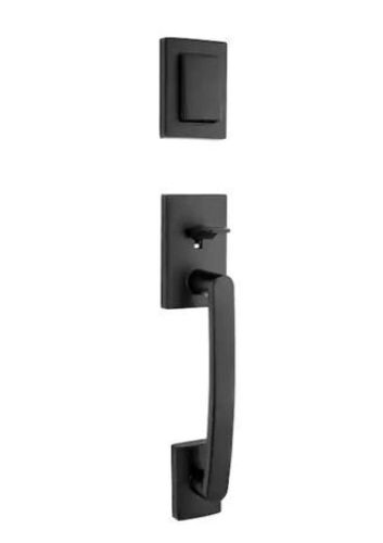 Baldwin Prestige Spyglass Matte Black Single Cylinder Door Handleset with Square Spyglass Door Handle Feat SmartKey Security - Lot 623