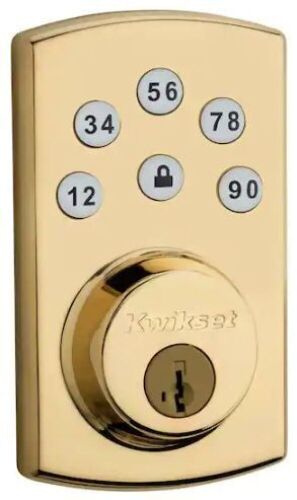 Kwikset Powerbolt2 Polished Brass Electronic Deadbolt - Lot 878