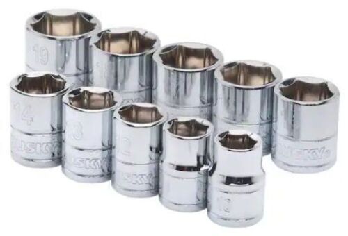 10-Piece 3/8" Drive Standard Metric Socket Set - Lot 897