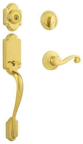 Kwikset Arlington Polished Brass Door Handleset - Lot 756