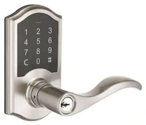 Castle Satin Nickel Electronic Door Lever - Lot 872