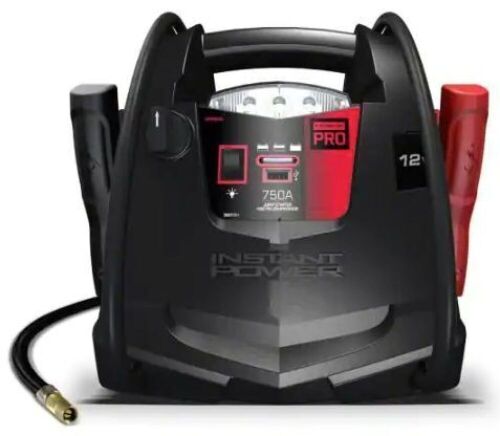 Schumacher 12V 750 Peak Amp Jump Starter and Portable Power Station with 150-PSI Air Compressor - Lot 879