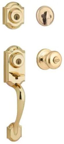 Kwikset Montara Polished Brass Door Handleset - Lot 230