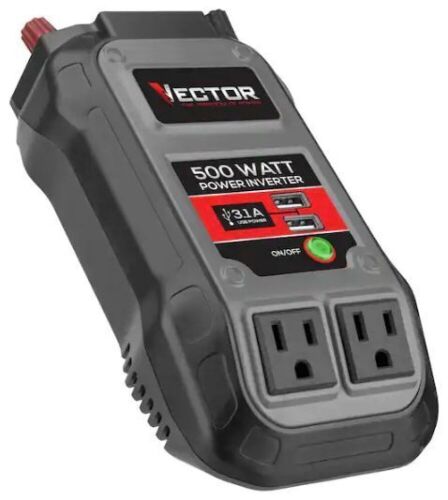 500W Power Inverter, Dual Power Inverter, (2) USB Charging Ports - Lot 754