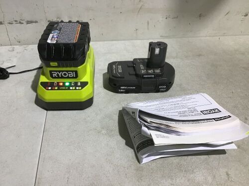 Lot of (2) Ryobi Tool Batteries with Charger - Lot 914