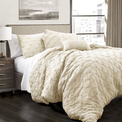 Lush Decor 5-Piece Comforter Set - King Size, Ivory - Lot 282