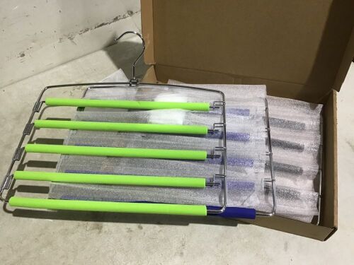 Set of (3) Clothes Hangers - Green, Blue, Black - Lot 890