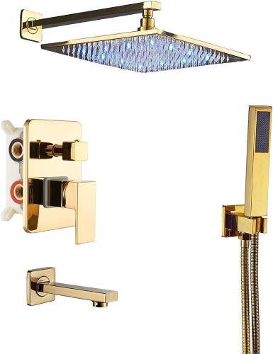 Lot of (2) Rozin 12" LED Rainfall Shower Faucet Set - Lot 314