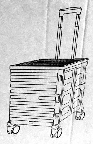 Folding Tie Rod Storage Utility Cart - Black - Lot 886