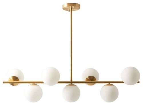 Modern Gold White Globe Chandelier - Lot 940