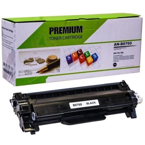 Lot of (6) Black Toner Cartridge AN-B0760 for Brother TN-760 Printer - Lot 223
