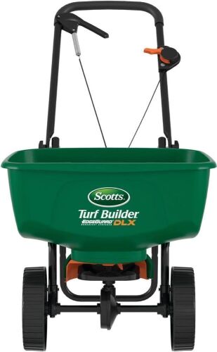 Scotts Turf Builder EdgeGuard DLX Broadcast Spreader, Holds Up to 15,000 sq. ft. of Lawn Product  - Lot 149
