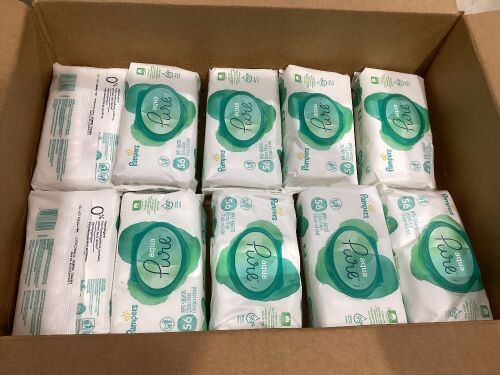 Case of (10) Pampers Aqua Pure Sensitive Baby Wipes - Lot 312