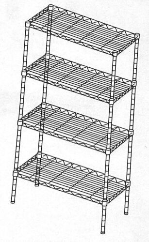 4-Tier Wire Storage Rack - Black - Lot 775