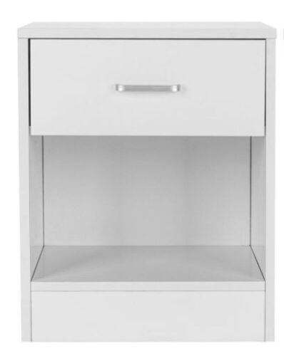 White Wood Night Stand w/ One Drawer  - Lot 625