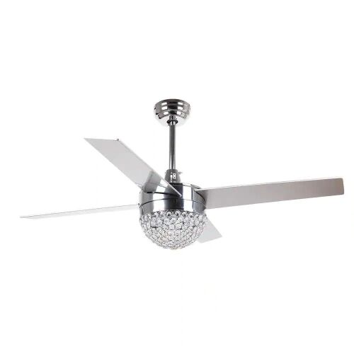48" Indoor Chrome Crystal Ceiling Fan - Lot 1025