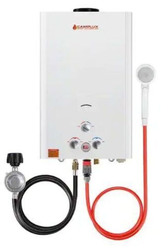 Camplux 16L 4.22 GPM Outdoor Liquid Propane Portable Gas Tankless Water Heater - Lot 839