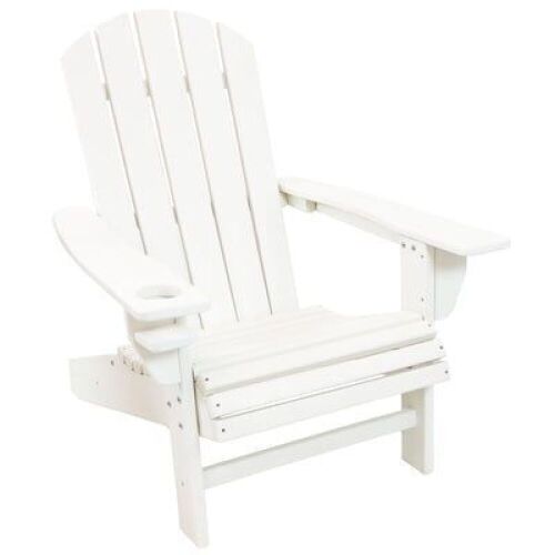 White Adirondack Chair with Cup Holder - Lot 202