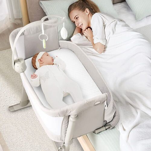 Bedside Bassinet - Light Gray - Lot 381