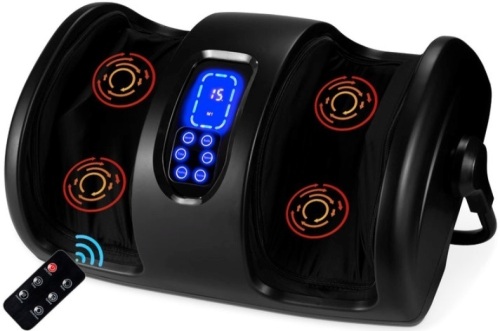 Reflexology Shiatsu Foot Massager w/ High-Intensity Rollers, Remote Control, Satin Black - Lot 101