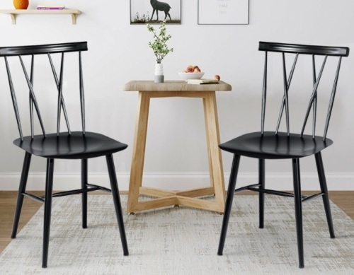 Set Of 2 Armless Cross Back Kitchen/Dining Chairs - Lot 123