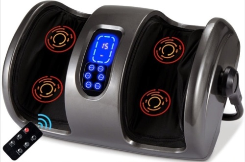Reflexology Shiatsu Foot Massager w/ High-Intensity Rollers, Remote Control, Gray - Lot 156