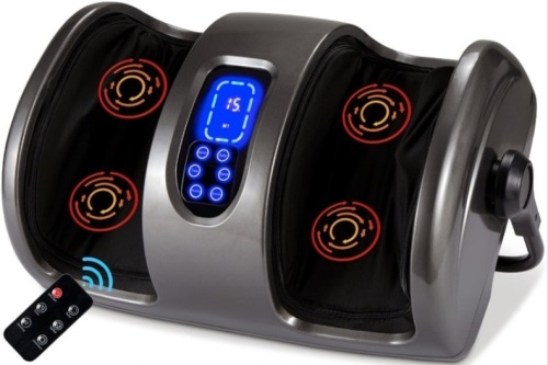 Reflexology Shiatsu Foot Massager w/ High-Intensity Rollers, Remote Control, Gray - Lot 216