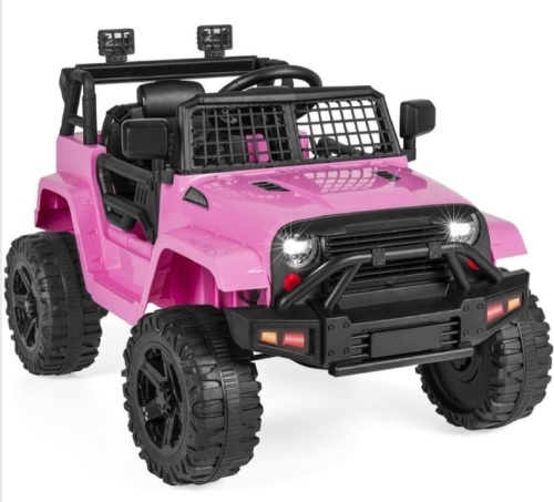 12V Kids Ride-On Truck Car w/ Parent Remote Control, Spring Suspension, Pink - Lot 285