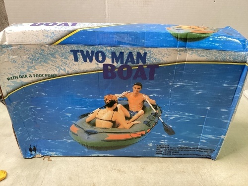2-Person Inflatable Raft w/ Oars, Foot Pump - Lot 404