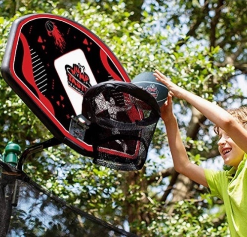 JumpTastic Trampoline Basketball Hoop w/ Mini Basketball & Pump - Lot 427