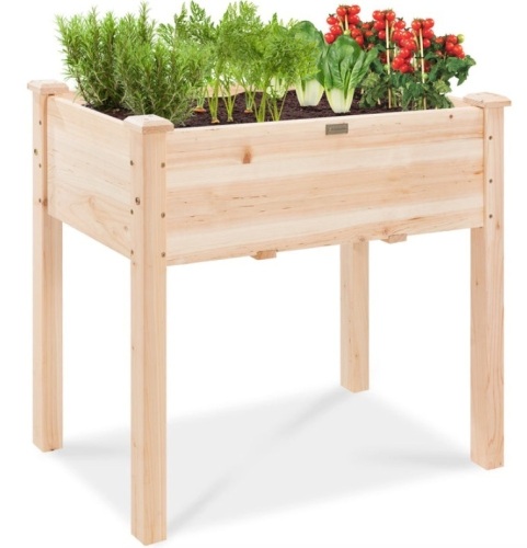Raised Garden Bed, Elevated Wood Garden Planter Stand, 34x18x30in - Lot 485