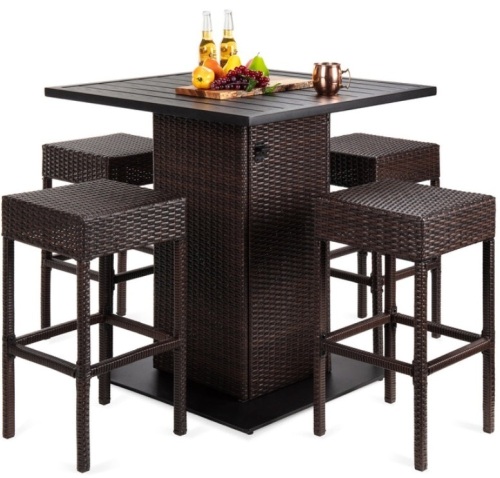 Wicker Bar Table, Built-In Bottle Opener, Hidden Storage, No Stools, May Be Missing Hardware - Lot 520