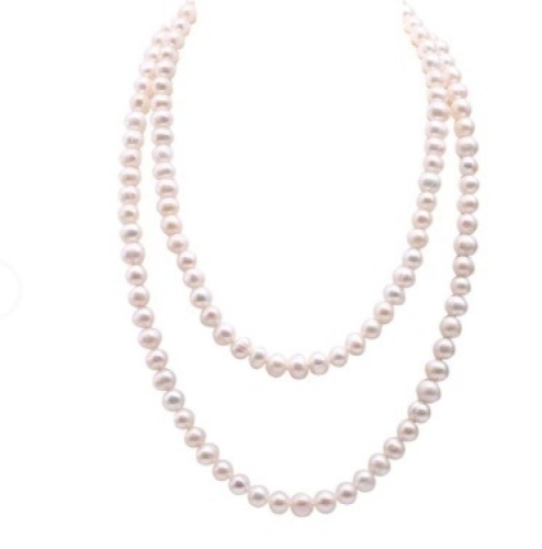 JYX 9-10mm Near-Round White Cultured Freshwater REAL Pearl Necklace - Lot 37