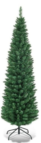 6 ft. PVC Unlit Artificial Slim Pencil Christmas Tree with Stand - Lot 554
