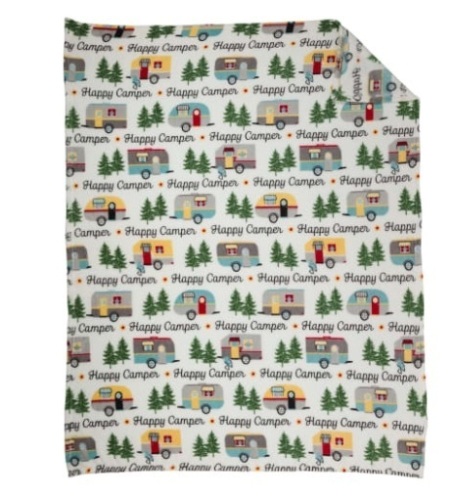 White River Home Happy Camper Fleece Throw, A Little Dirty - Lot 155