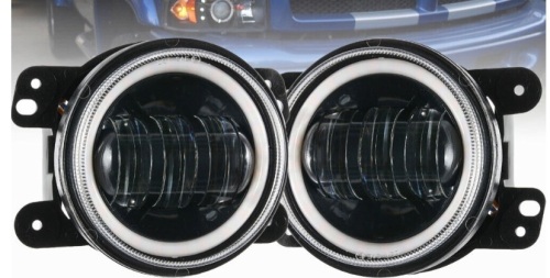 Set of 2, 4" inch Round 60W LED Fog Lights Front Bumper For 94-01 Dodge RAM 1500 2500 3500 - Lot 303