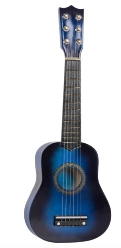 Kids Wooden Guitar, Blue - Lot 318