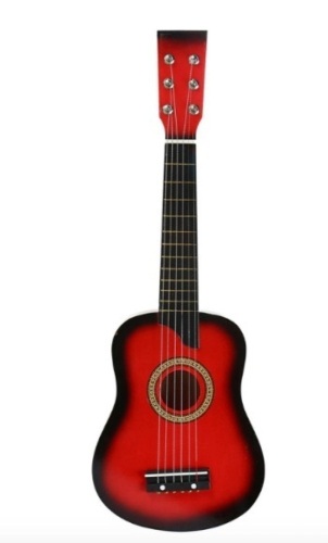 Kids Wooden Acoustical Guitar, Red - Lot 354