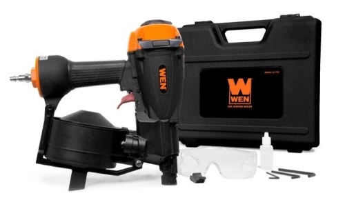 WEN 61783 3/4-Inch to 1-3/4-Inch Pneumatic Coil Roofing Nailer, May Be Missing Hardware - Lot 807