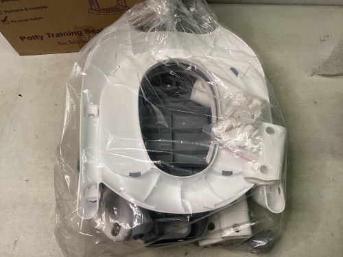 Double Elite Potty Training Seat w/ Ladder, White/Gray - Lot 583