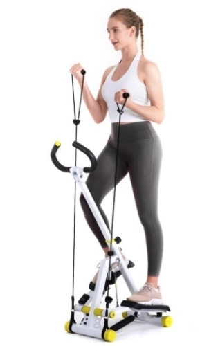 Doufit Foldable Stair Step Machine, Resistance Bands and Handle Bar, May Be Missing Hardware - Lot 922