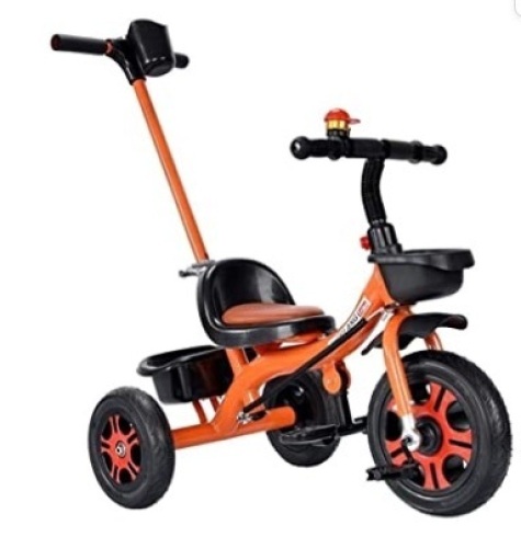 Foldable Tricycle Baby Stroller, Orange, May Be Missing Hardware - Lot 897