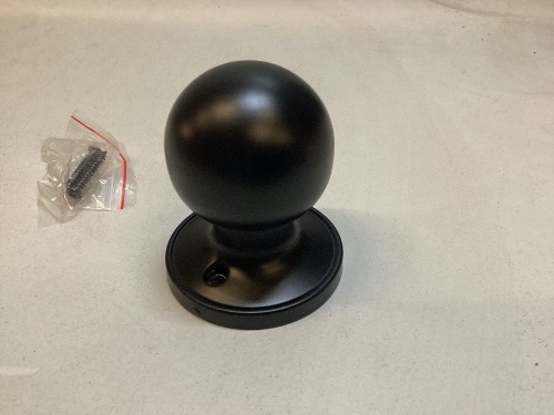 Probrico 10x Round Single Door Knob Handle, Black - Lot 928