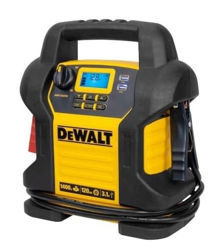 DeWalt 1400 Peak Amp Portable Car Jump Starter with Digital Compressor, No Charging Cord, May Be Missing Hardware - Lot 867